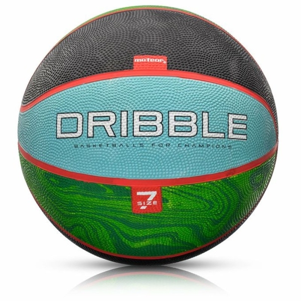 Meteor Dribble koripallo, koko 7, musta-vihreä-sininen väri. Meteor Dribble koripallo, koko 7, musta-vihreä-sininen väri.