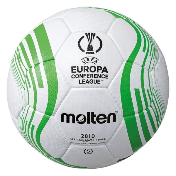 Molten UEFA Conference League 2810 jalkapallo, koko 5, valkoinen ja vihreä väri. Molten UEFA Conference League 2810 jalkapallo, koko 5, valkoinen ja vihreä väri.