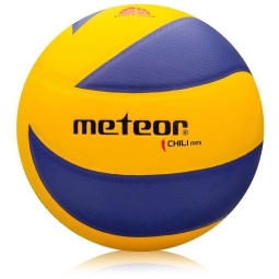 Meteor Chili PU-lentopallo, koko 4, kelta-sininen väri.