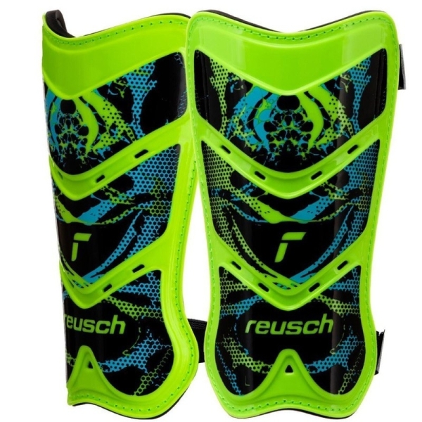 Reusch Shinguard Attakt Lite jalkapallosuojat, koko XS, väri vihreä-musta-sininen Reusch Shinguard Attakt Lite jalkapallosuojat, koko XS, väri vihreä-musta-sininen