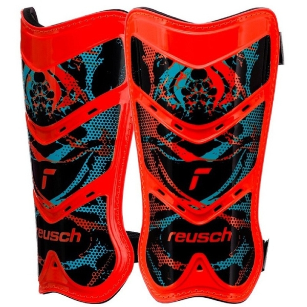 Reusch Shinguard Attakt Lite jalkapallosuojat, koko XS, väri punainen-musta-sininen. Reusch Shinguard Attakt Lite jalkapallosuojat, koko XS, väri punainen-musta-sininen.