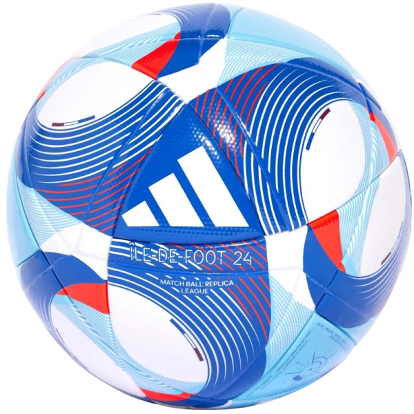 Piłka nożna Adidas Olympics 24 League, rozmiar 5, kolor niebiesko-biało-czerwony Piłka nożna Adidas Olympics 24 League, rozmiar 5, kolor niebiesko-biało-czerwony