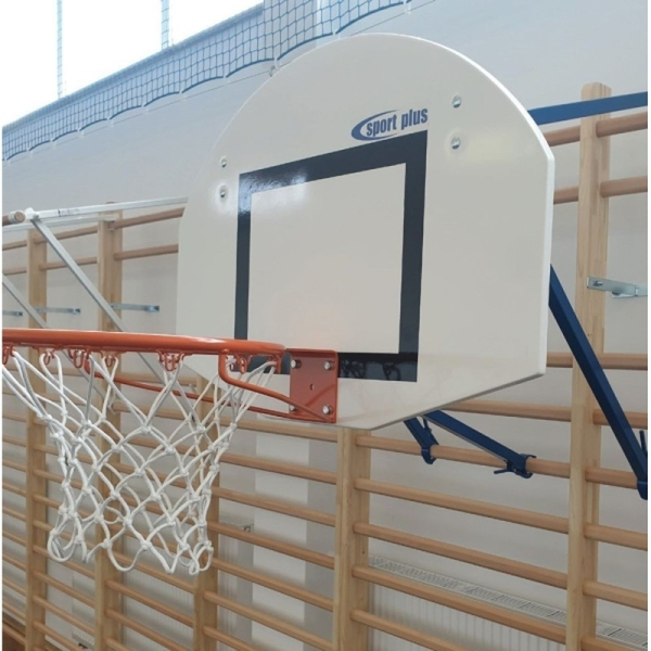 Zestaw do koszykówki zawieszany na drabince gimnastycznej, z tablicą typu MiniStreetBall 90 x 70 cm, obręczą standard i siatką Zestaw do koszykówki zawieszany na drabince gimnastycznej, z tablicą typu MiniStreetBall 90 x 70 cm, obręczą standard i siatką