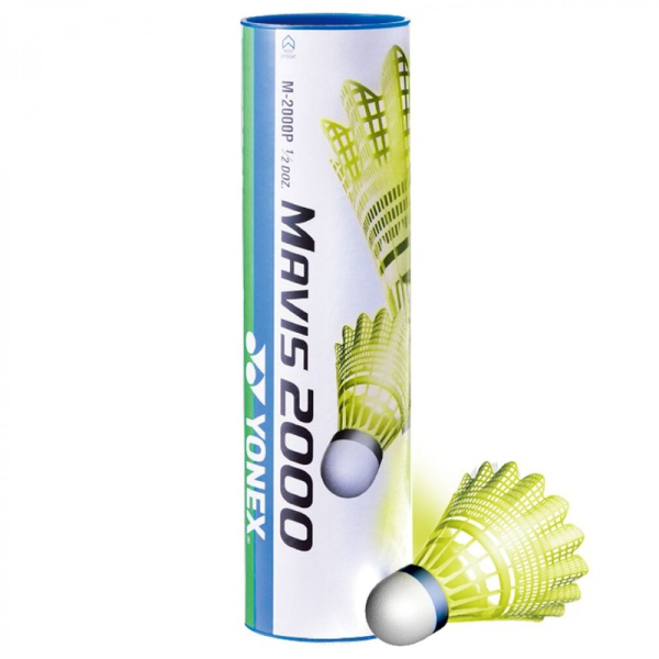 Lotka do badmintona Yonex Mavis 2000, średnia szybkość, kolor żółty Lotka do badmintona Yonex Mavis 2000, średnia szybkość, kolor żółty