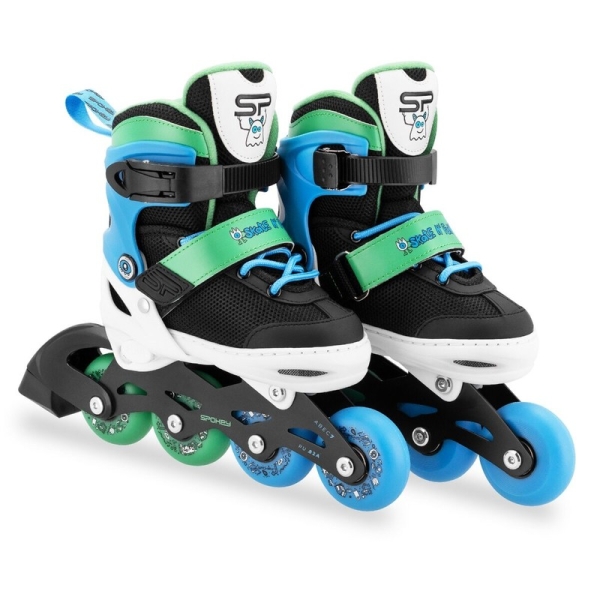 Spokey inline-luistimet, 4 in 1, Quattro 942276, vihreä väri.