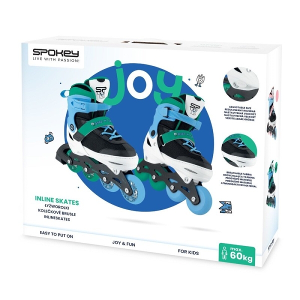 Spokey inline-luistimet, 4 in 1, Quattro 942276, vihreä väri.