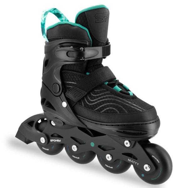 Spokey inline-luistimet, 4 in 1, Quattro 943453, koko 35-38, väri turkoosi.