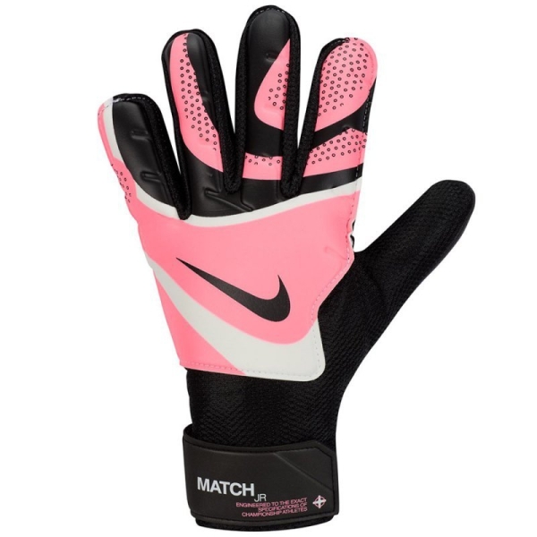 Nike GK Match JR maalivahtikäsineet, musta, vaaleanpunainen ja valkoinen.