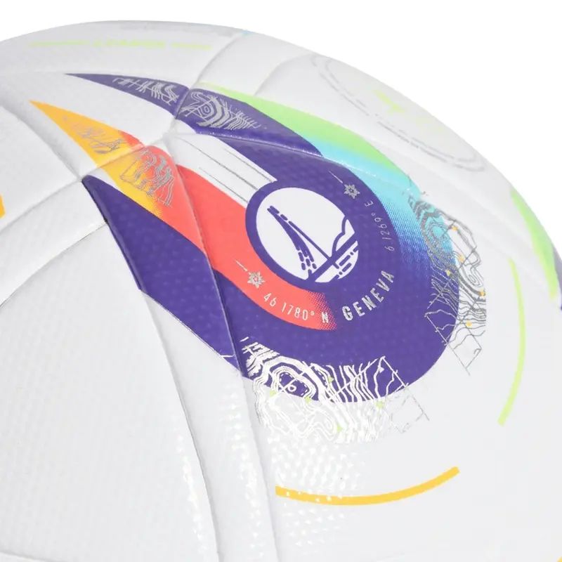 Adidas Euro 25 Sveitsi Liiga Naisten jalkapallo, koko 5, väri valkoinen-violetti-punainen-keltainen.