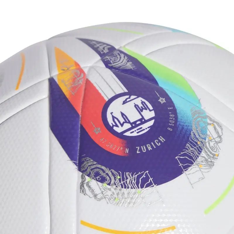 Adidas Euro 25 Sveitsi Liiga Naisten jalkapallo, koko 5, väri valkoinen-violetti-punainen-keltainen.