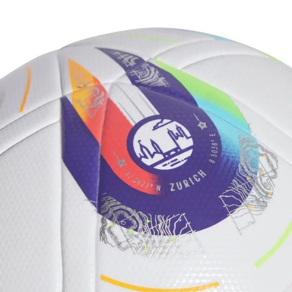 Adidas Euro 25 Sveitsi Liiga Naisten jalkapallo, koko 5, väri valkoinen-violetti-punainen-keltainen.