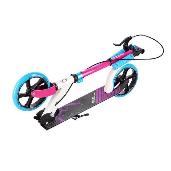 HM0107 skootteri, NILS EXTREME, valkoinen ja pinkki väri
