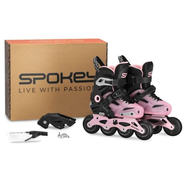 Spokey inline-luistimet, Freespo Junior 944626, väri vaaleanpunainen.