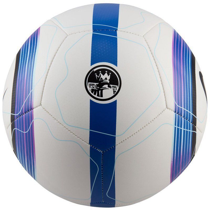 Nike Premier League Pitch -jalkapallo, koko 5, väri valkoinen-musta-sininen-violetti.