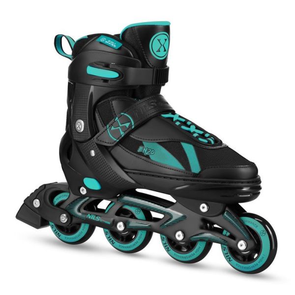 Nils Enzo 2-in-1 inline-luistimet, NH382, koko 28/31, väri musta/turkoosi. Nils Enzo 2-in-1 inline-luistimet, NH382, koko 28/31, väri musta/turkoosi.