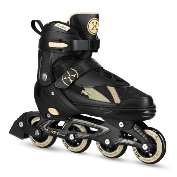 Nils Enzo 2-in-1 inline-luistimet, NH382, väri musta ja beige. Nils Enzo 2-in-1 inline-luistimet, NH382, väri musta ja beige.