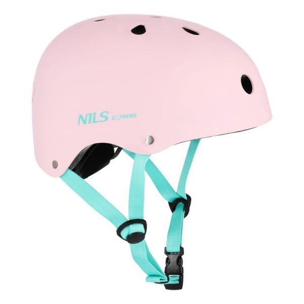 Nils Extreme MTW001-1 polkupyöräkypärä, koko M, vaaleanpunainen ja meren väri Nils Extreme MTW001-1 polkupyöräkypärä, koko M, vaaleanpunainen ja meren väri