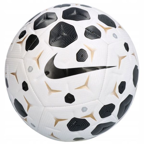 Nike Academy jalkapallo, koko 5, valkoinen-musta-kultainen väri. Nike Academy jalkapallo, koko 5, valkoinen-musta-kultainen väri.